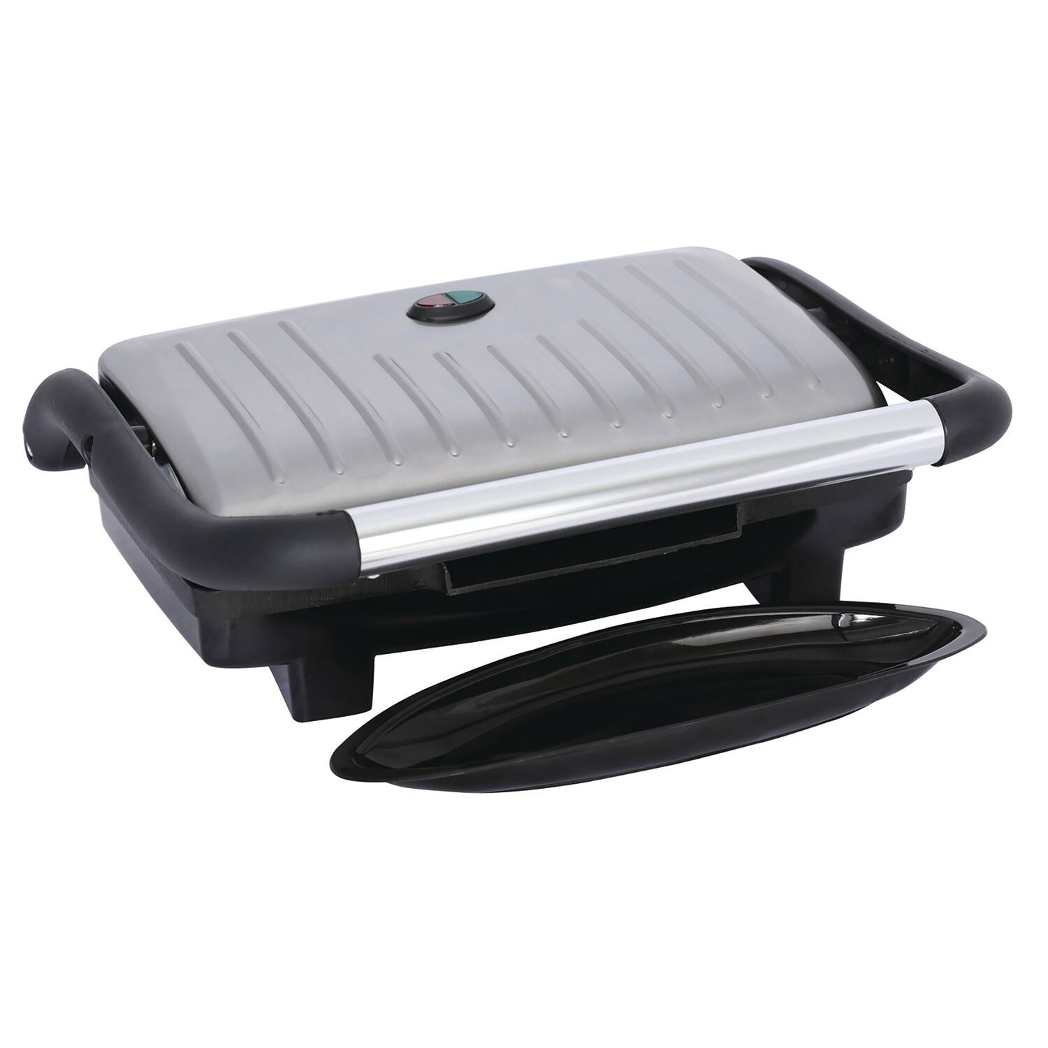 Alt View 2. Brentwood - Brentwood Select TS-611 Compact Non-Stick Panini Grill & Sandwich Maker - Silver.