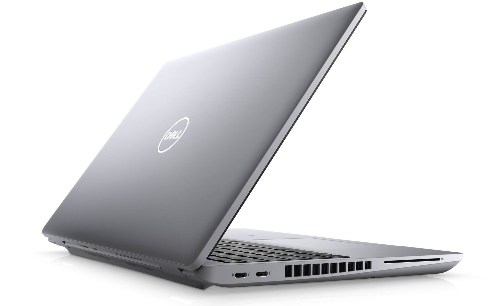 Back. Dell - WorkStation Laptop Precision 3561, Intel i5-11th Gen, 16GB RAM, 256GB NVMe, NVIDIA T600 GPU, Backlit KB, Webcam, Win 11 - Silver.