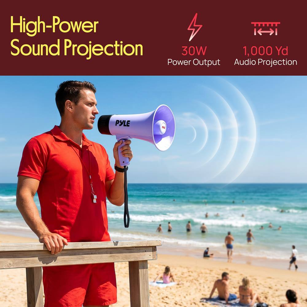 High-Power Sound Projection  
30W Power Output  
1,000 Yd Audio Projection  
PYLE