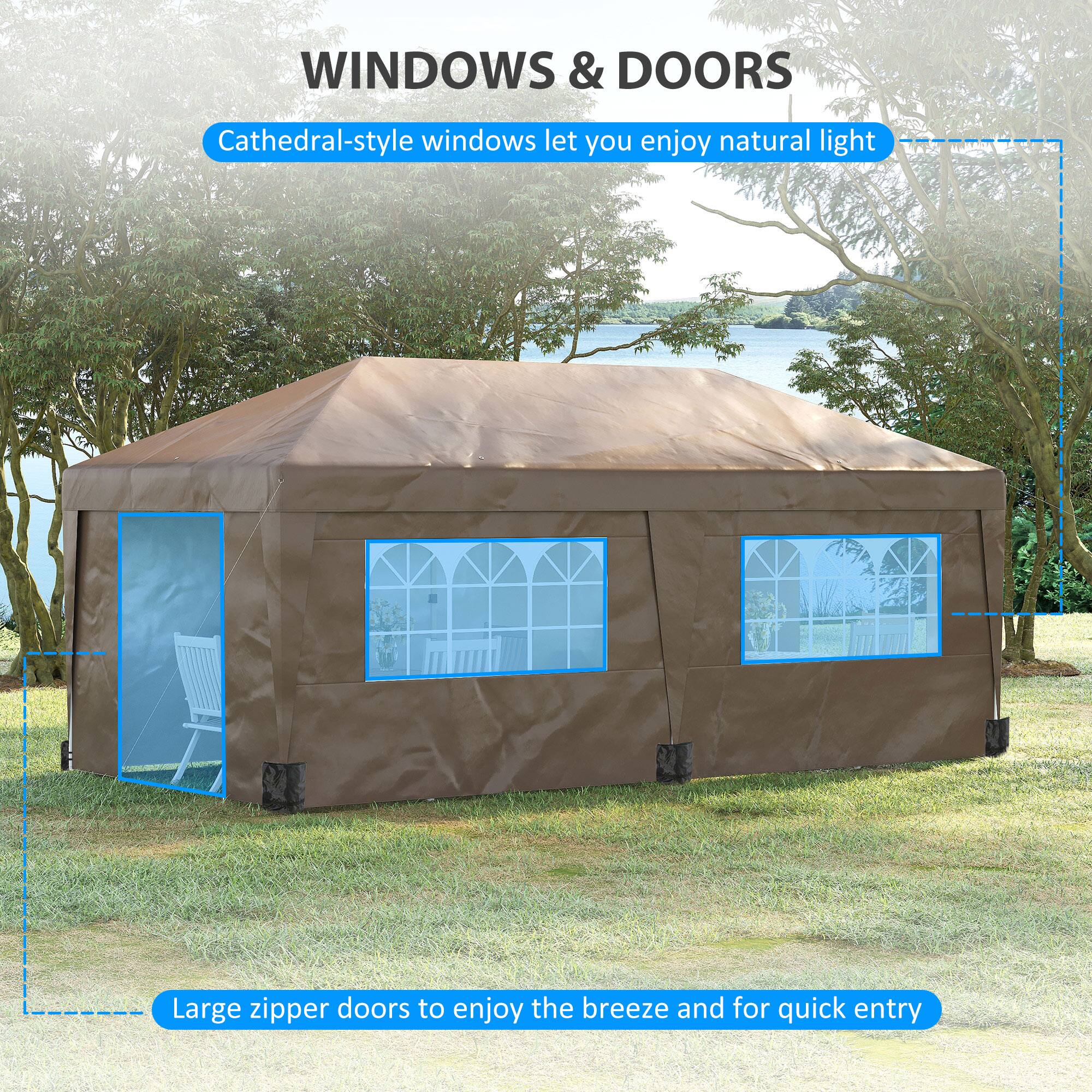 WINDOWS & DOORS

Cathedral-style windows let you enjoy natural light

Large zipper doors to enjoy the breeze and for quick entry