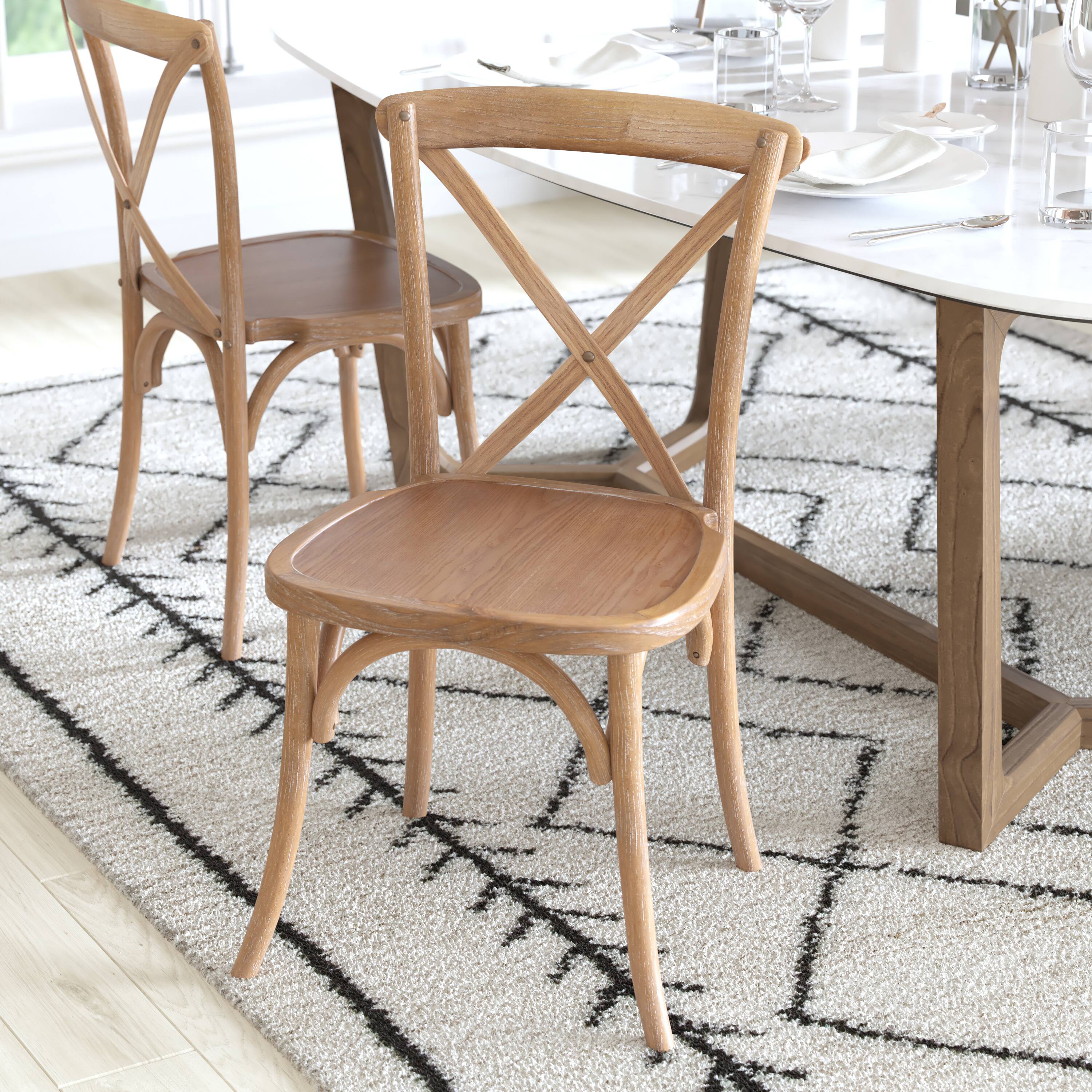 Alt View 2. Flash Furniture - Advantage Medium With White Grain X-Back Chair - Brown.