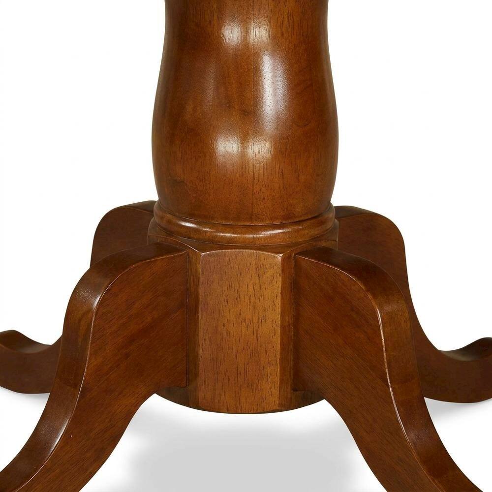 Left. FurniFact - Elegant Oval Dining Table – Solid Wood Round Dining Table for 6 - Saddle Brown.
