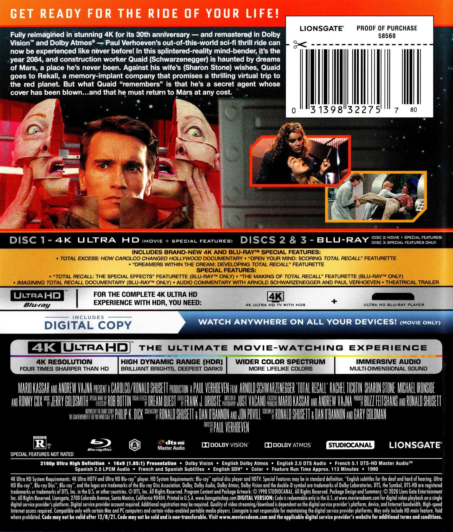 Alt View 1. Total Recall (30th Anniversary)   - 4K Blu-Ray.