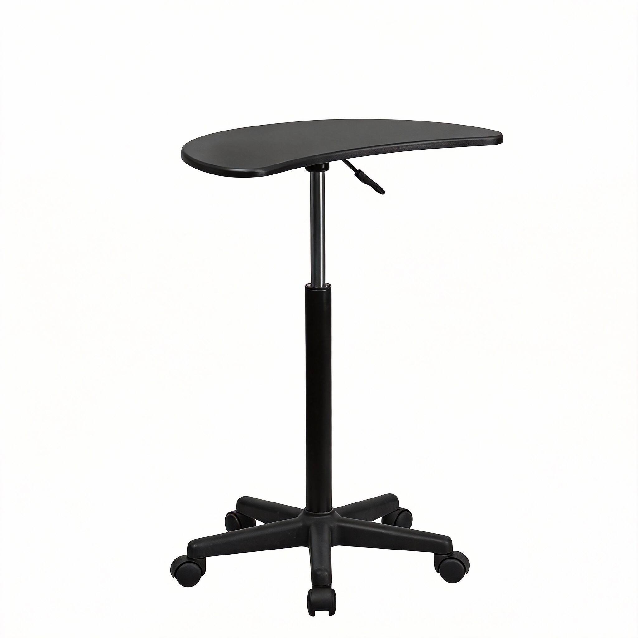 Front. CovertSafe - Height-Adjustable Mobile Laptop Lectern Desk - Black.