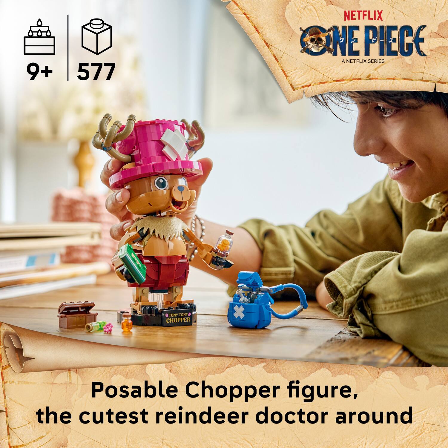 9+ 577 NETFLIX ONE PIECE A NETFLIX SERIES . TONY TONY CHOPPER Posable Chopper figure, the cutest reindeer doctor around