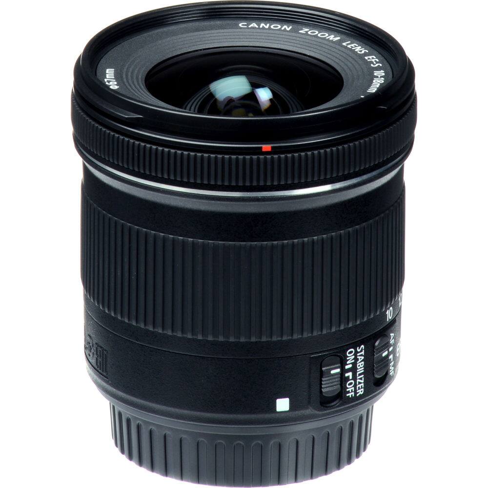 067mm CANON ZOOM LENS EF-S 10-18mm ON/OFF STABILIZER 10 AF/MF