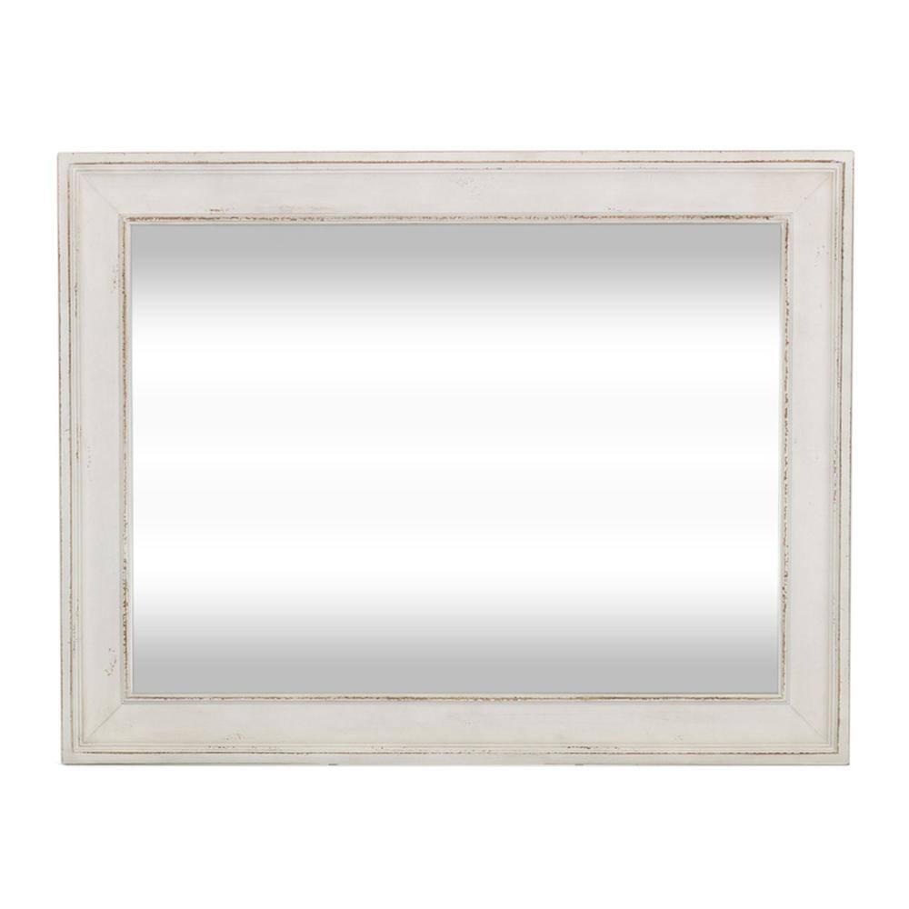 Left. Liberty Furniture Industries - Abbey Park Mirror in Antique White - White.