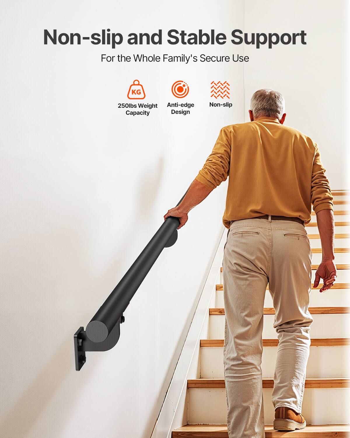 Non-slip and Stable Support  
For the Whole Family's Secure Use  

250lbs Weight Capacity  
Anti-edge Design  
Non-slip