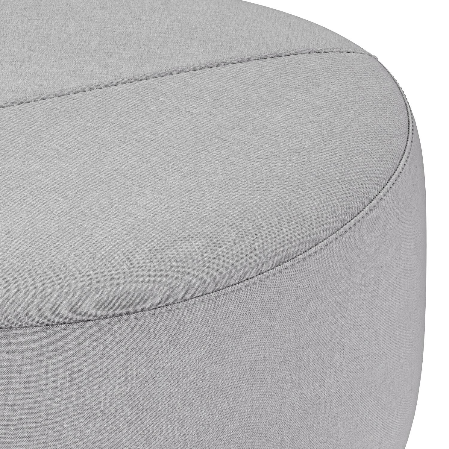 Alt View 2. Simpli Home - Moore Large Ottoman in Light Grey Linen Look Fabric - Light Grey.