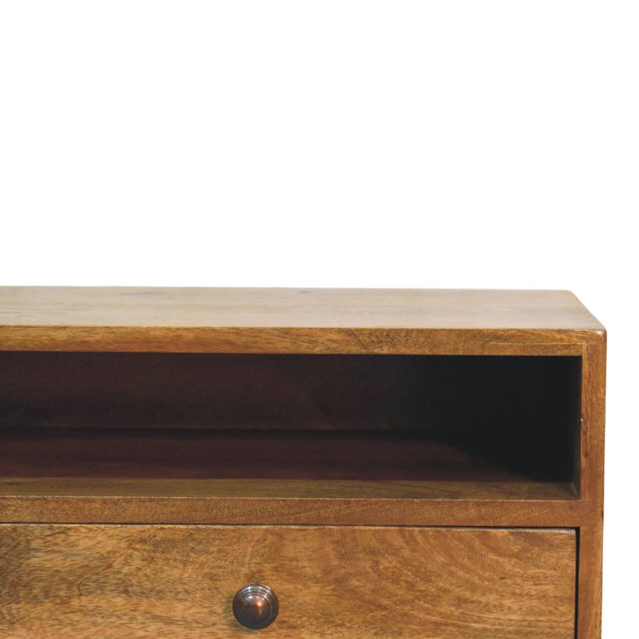 Alt View 4. Artisan Furniture - Amber Open Media Unit, 2 Drawers, 1 Open Shelf, Brown - Brown.