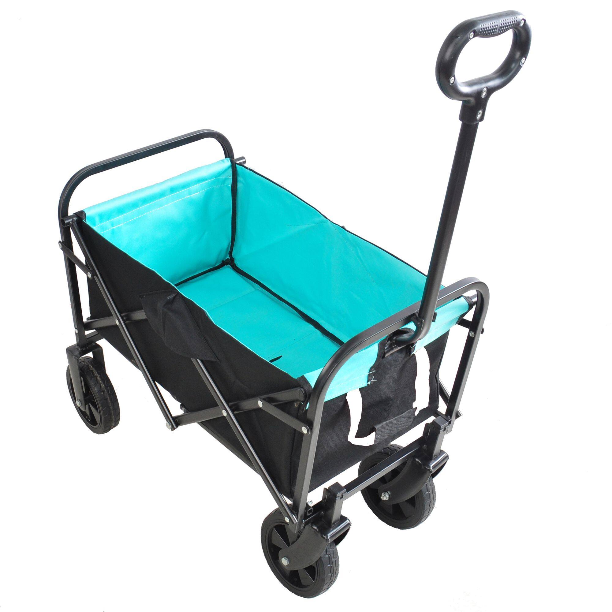 Left. Loheer - Loheer Folding Wagon Heavy Duty Utility Cart Collapsible Outdoor Beach Cart Garden Grocery Wagon.
