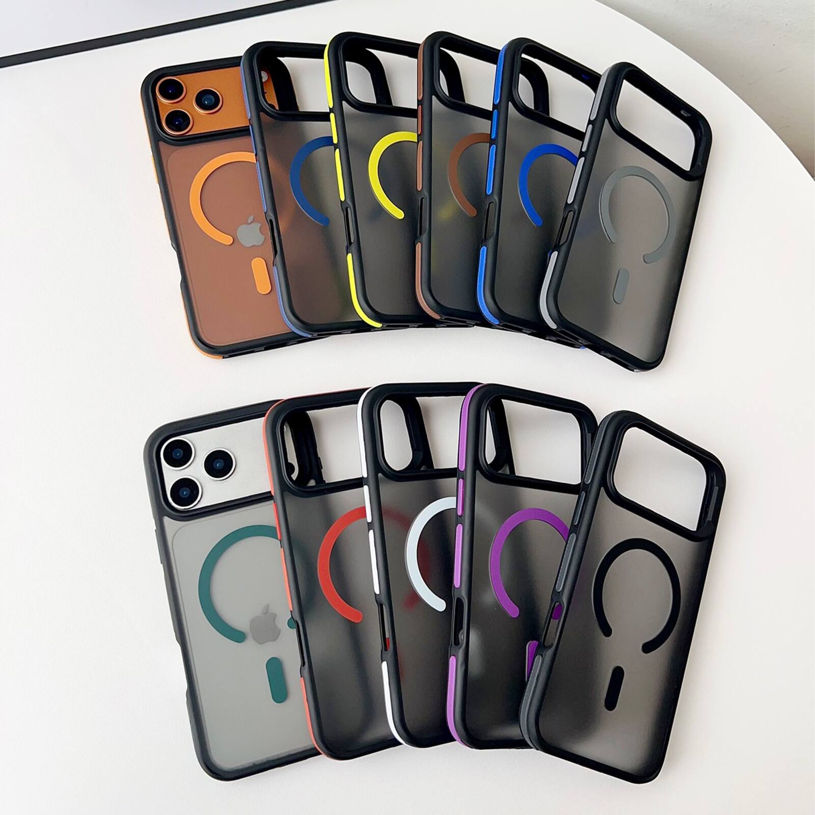 Alt View 1. UUCOVER - Magnetic Phone Case For Apple iPhone 17 Pro Max, Shockproof MagSafe Compatible Slim Matte Frosted Translucent Hard Cover - Darkgreen.