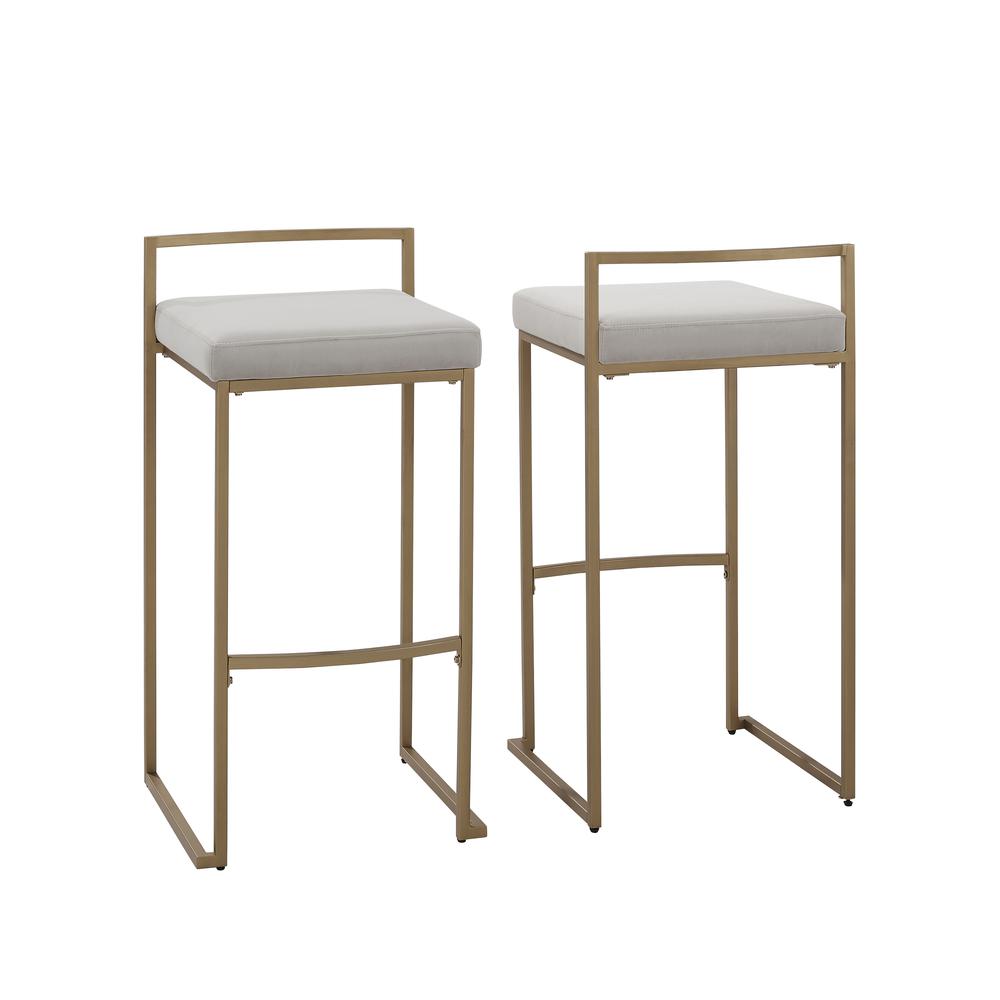 Alt View 1. Crosley Furniture - Harlowe 2-Piece Bar Stool Set - 2 Stools - Gray.