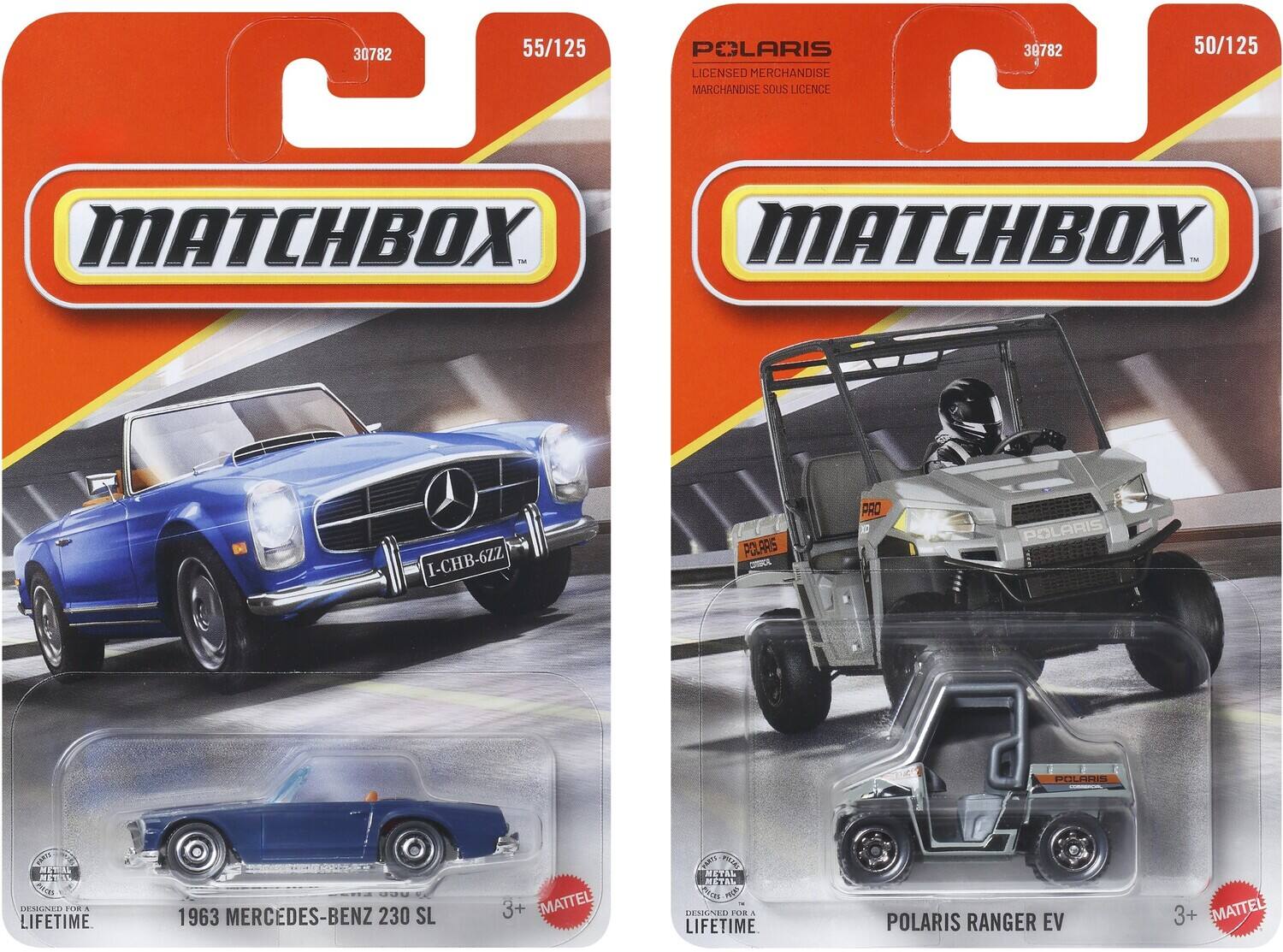 30782 55/125 POLARIS LICENSED MERCHANDISE MARCHANDISE SOUS LICENCE  
30782 50/125 MATCHBOX  
MATCHBOX - I-CHB-6ZZ  
POLARIS PRO 1  
POLARIS  
1963 MERCEDES-BENZ 230 SL  
POLARIS RANGER EV  
MATTEL CSR HNS  
DESIGNED FOR A LIFETIME