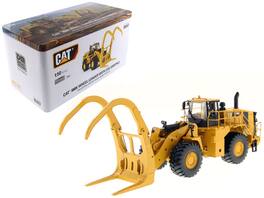 CAT Caterpillar 988K Wheel Loader with Grapple with Operator "High Line Series" 1/50 Diecast Model by Diecast Masters - Yellow