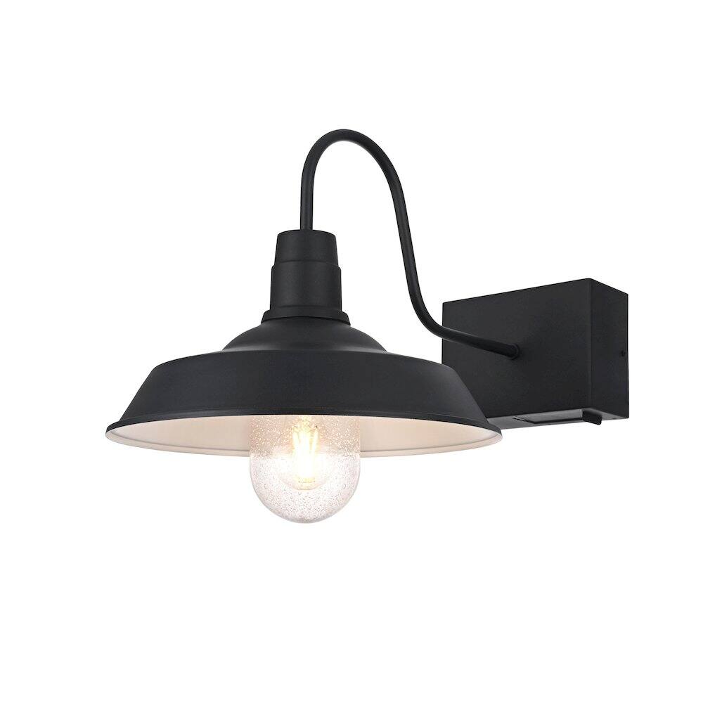Left. Elegant Lighting - Rayan 14 Inch Outdoor Wall Sconce In Black - Black.