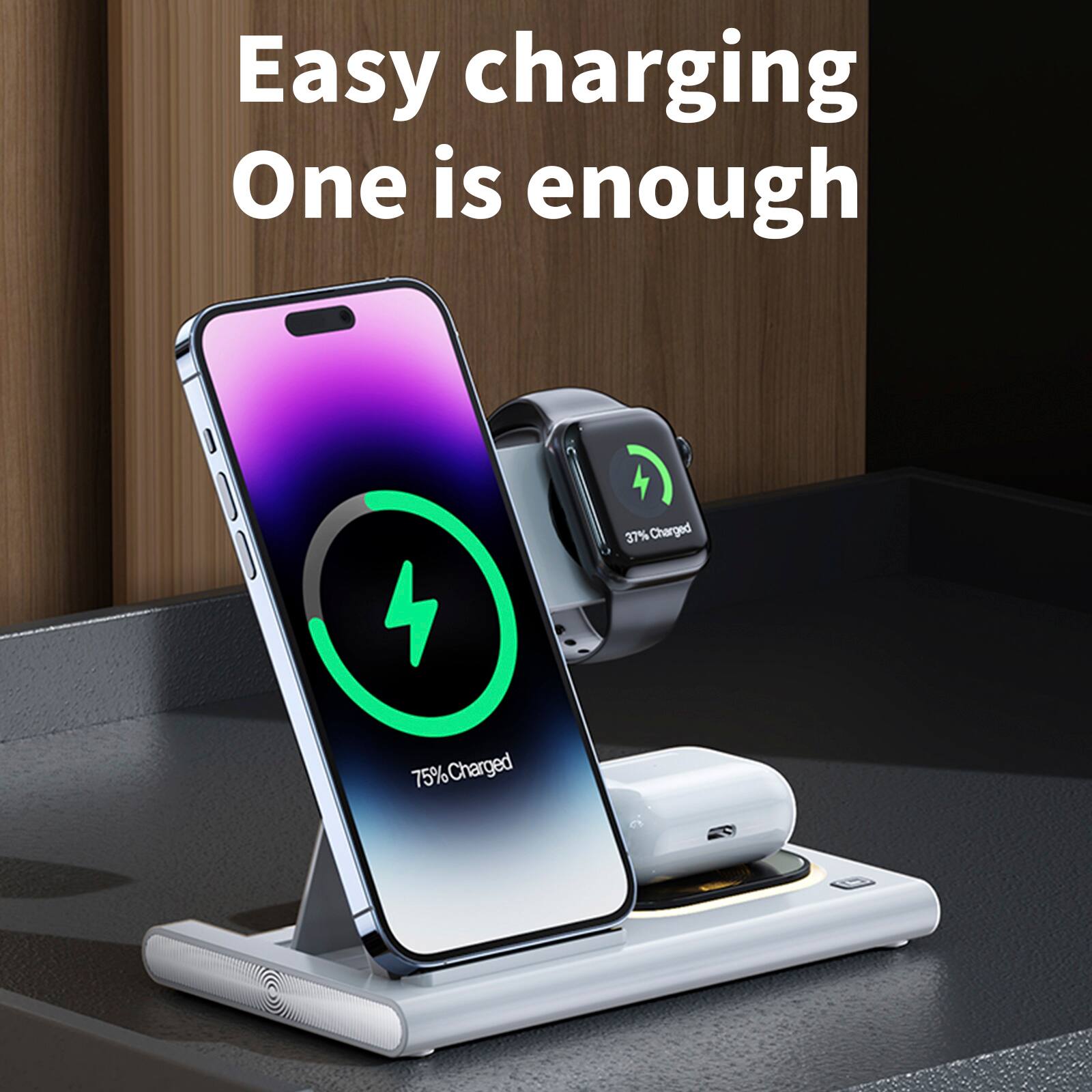Easy charging  
One is enough  
37% Charged  
75% Charged