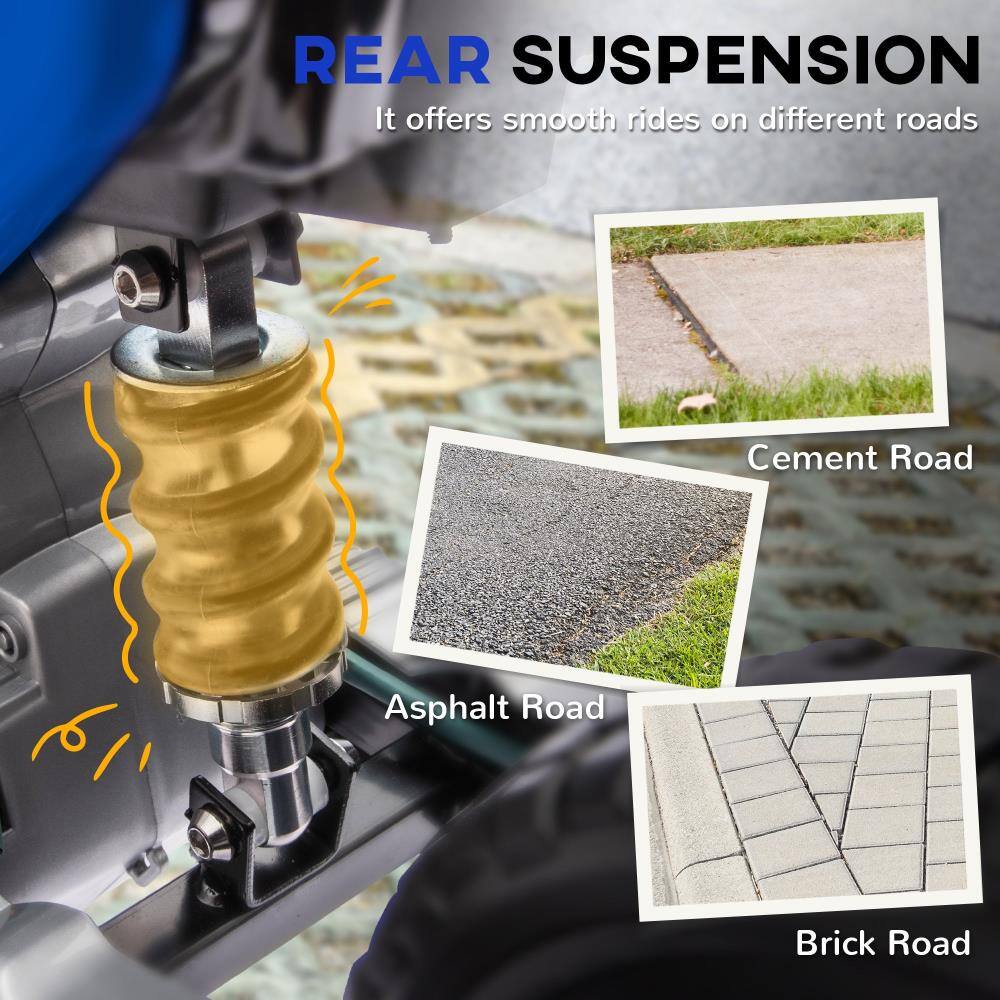 REAR SUSPENSION  
It offers smooth rides on different roads

- Cement Road
- Asphalt Road
- Brick Road