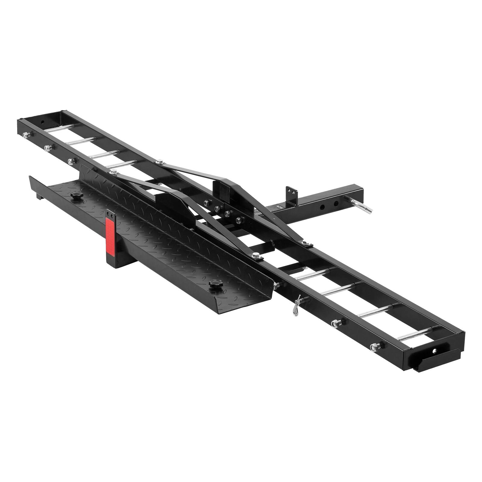 Alt View 5. VEVOR - Motorcycle Carrier, 600 LBS Steel Motorcycle Carrier Hitch Mount with Loading Ramp, Scooter Dirt Bike Trailer Hauler - Black.