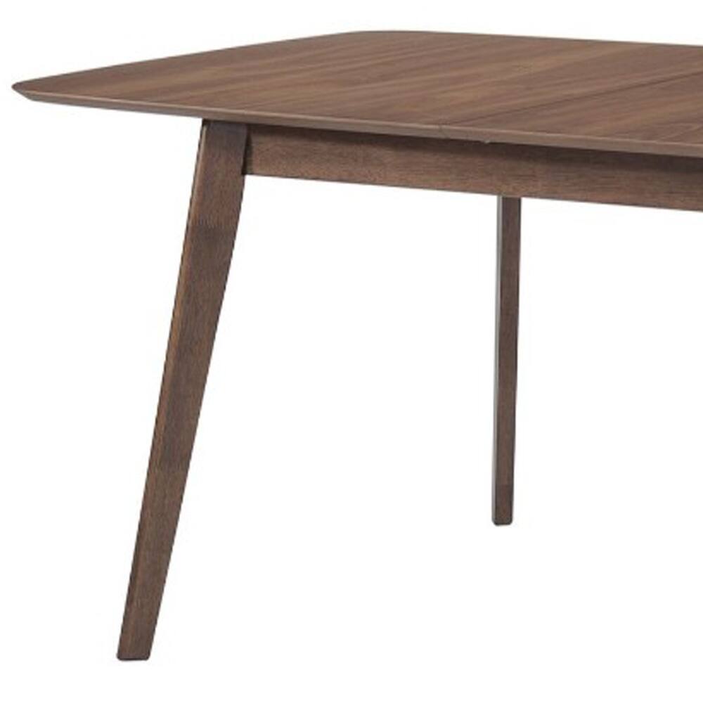 Angle. Manhattan Lane - Rectanglular Wooden Dining Table With Round Corners - Brown.