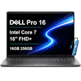 Dell - Pro 16 16" IPS LCD 1920 x 1200 (Full HD Plus) Laptop - Intel Core 7 with 16GB Memory - 256 GB SSD - Magnetite, Other