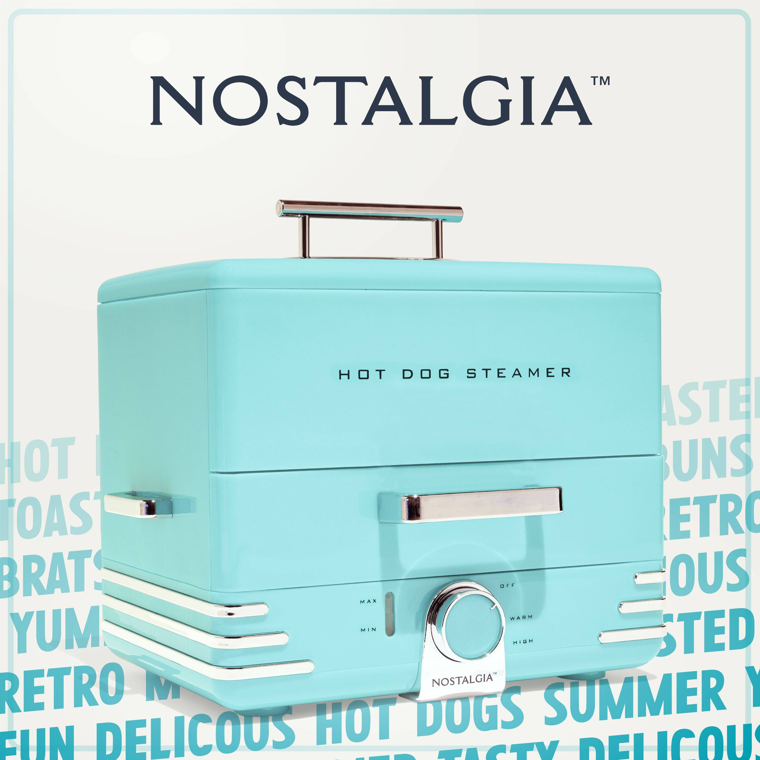 Nostalgia™ Hot Dog Steamer  
Hot Dog Steamer  
Nostalgia™  
Hot Toast Brats Yum  
Retro  
Fun Delicious Hot Dogs Summer  
Delicious
