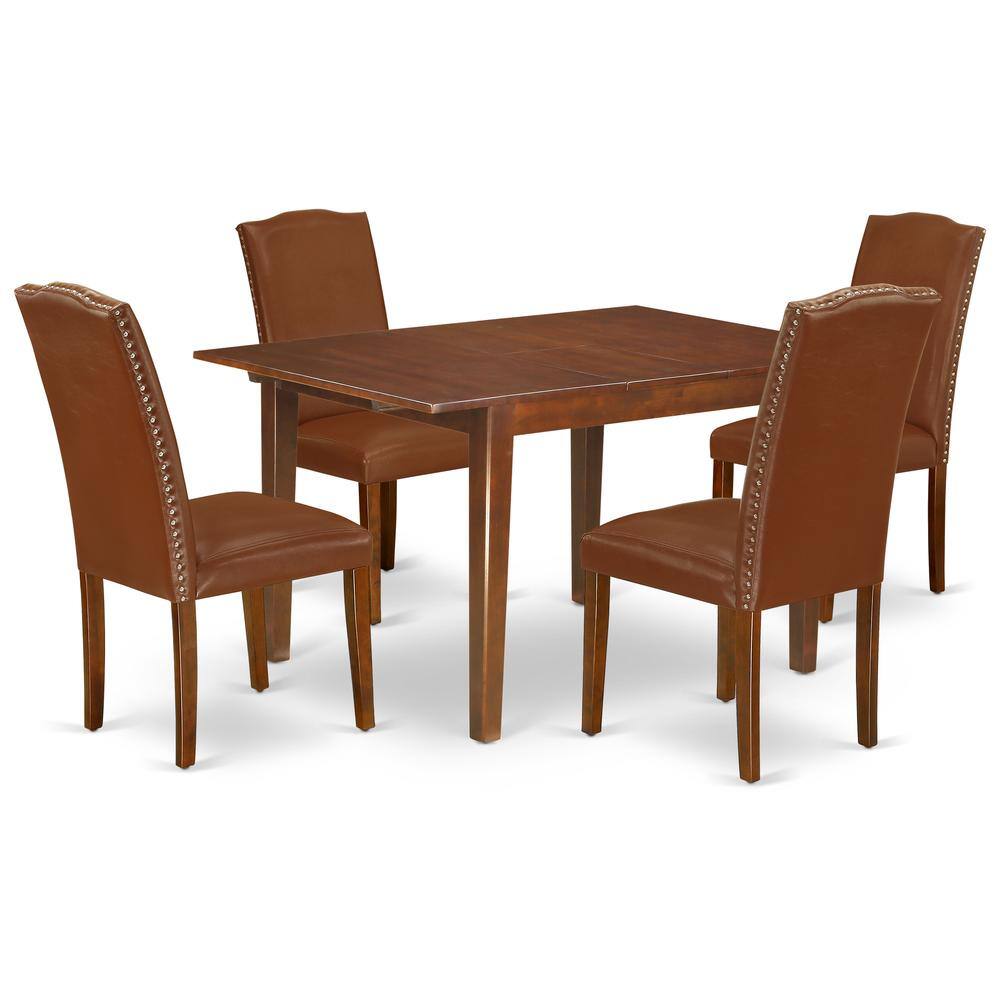 Back. East West Furniture - Dining Room Set Mahogany - Brown.