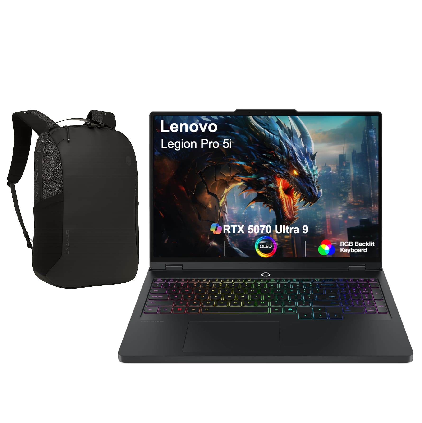 Lenovo - Legion Pro 5i Laptop 16.0 WQXGA Display (Ultra 9- 275HX, 64GB, 4TB SSD, Win 11 Pro) w/17in Backpack - Eclipse Black