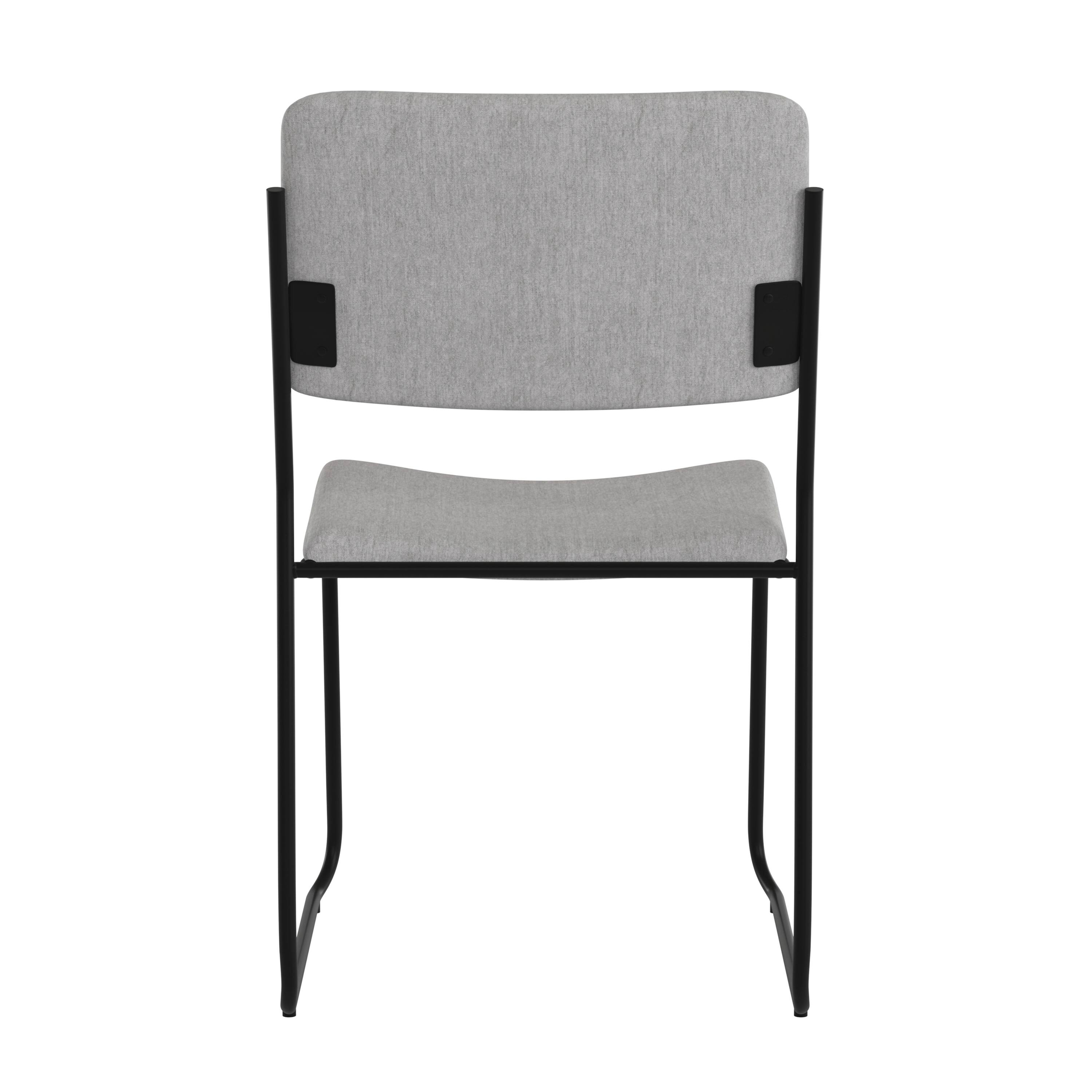 Alt View 7. Emma + Oliver - 500 lb. Capacity High Density Stacking Chair with Sled Base - Gray Fabric/Black Frame.