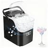 Front. SenCre - Nugget Ice Maker Countertop with Handle, Ready in 5 Mins, 30lbs Per Day, Removable Top Cover - Black.