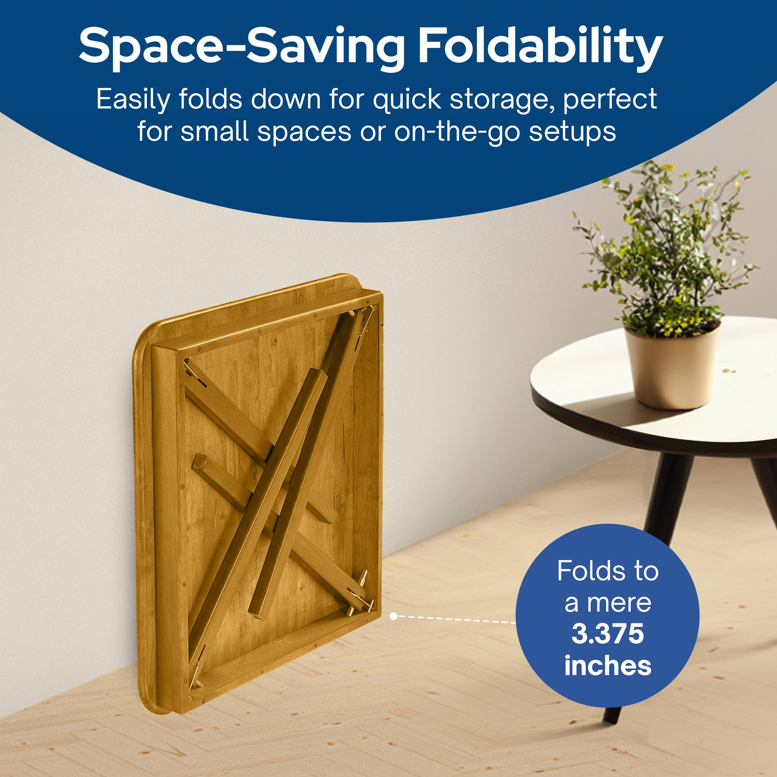 Space-Saving Foldability  
Easily folds down for quick storage, perfect for small spaces or on-the-go setups  
Folds to a mere 3.375 inches