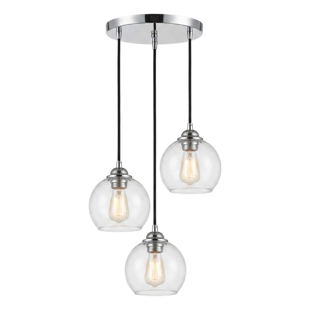Living District - Baxter 3 Lights Chrome Pendant With Clear Glass - Chrome And Clear price history on PriceWatchPro