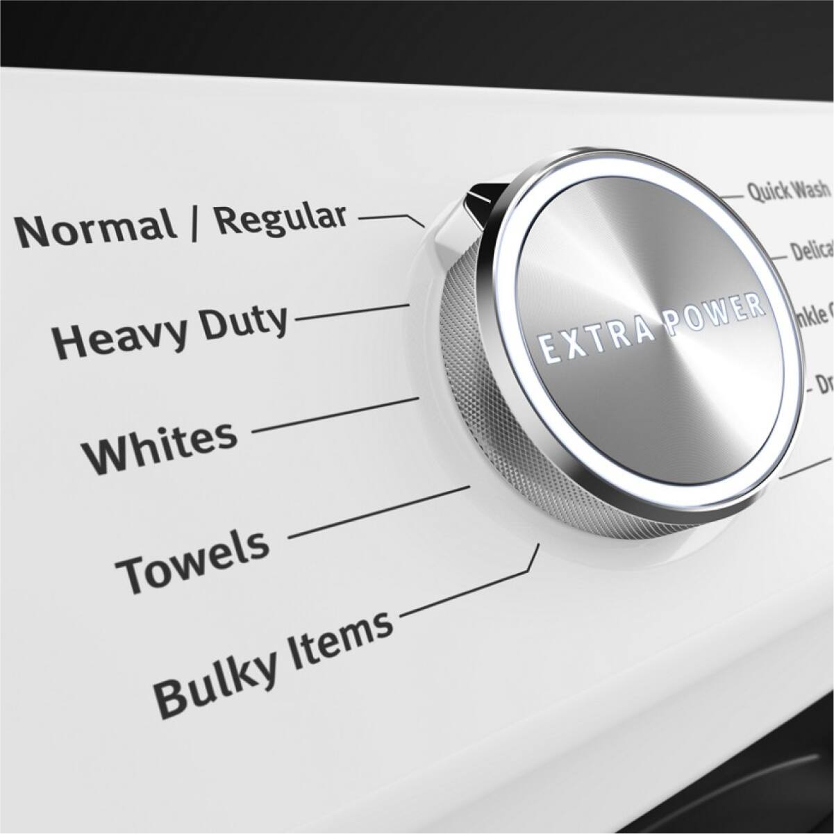 Normal / Regular  
Heavy Duty  
Whites  
Towels  
Bulky Items  

EXTRA POWER