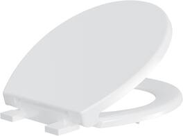 Jojoka - Quick Release 17 Inch Flat Front Toilet Seat Round Soft Close Quick Install - White