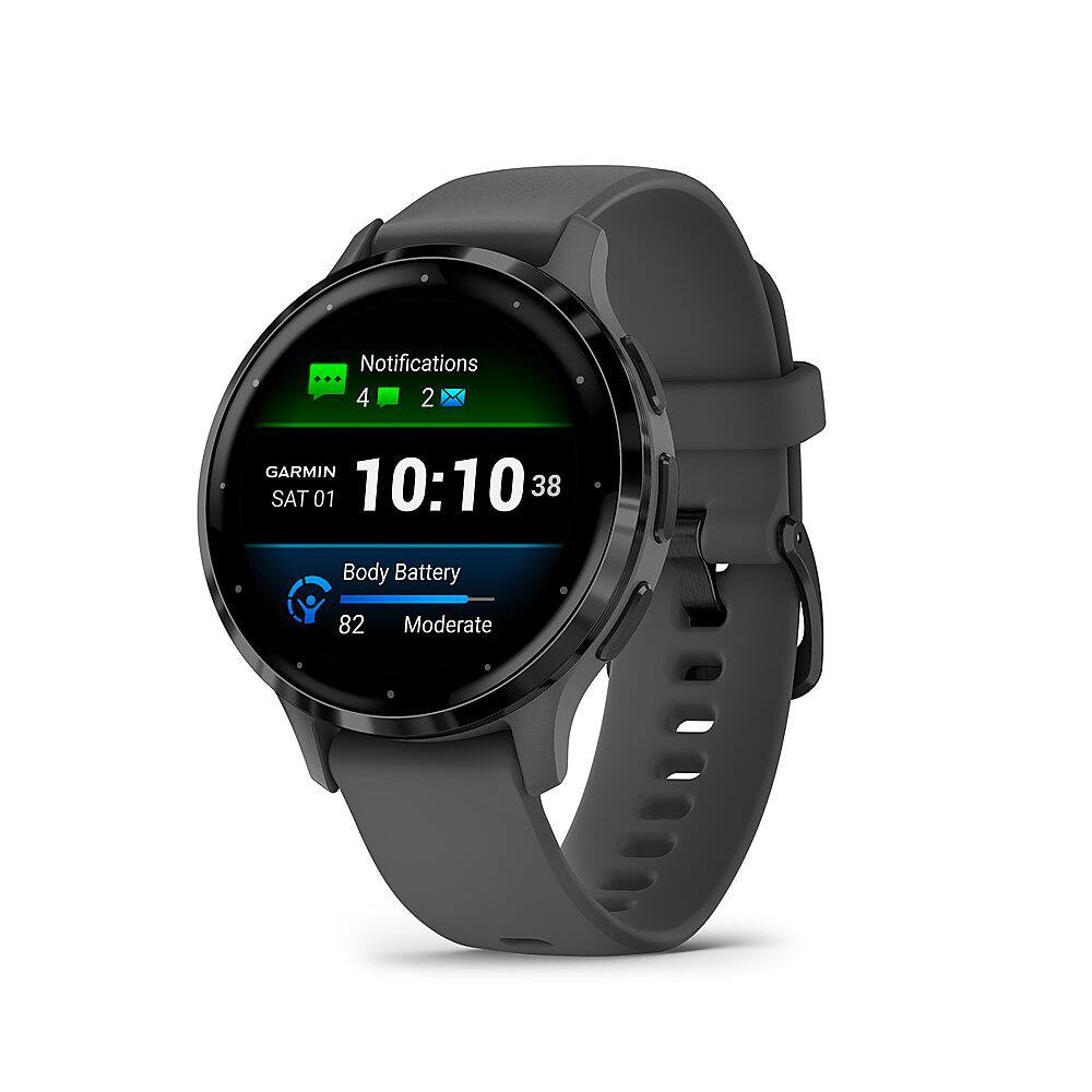 Notifications  
4 2  

GARMIN  
SAT 01  
10:10 38  

Body Battery  
82  
Moderate