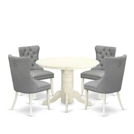 East West Furniture - 5 Piece Kitchen Table & Chairs Set - White