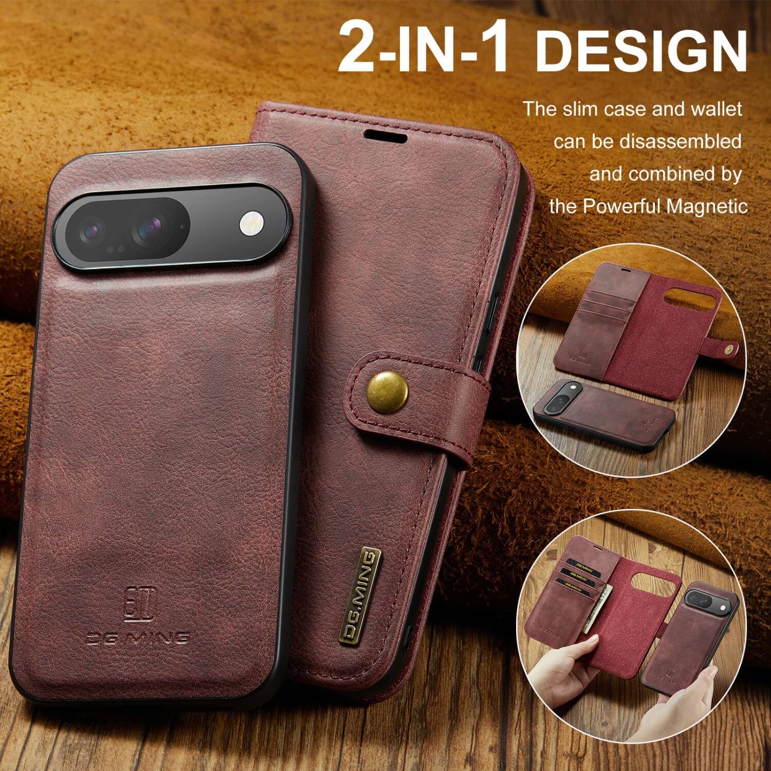 2-IN-1 DESIGN  
The slim case and wallet can be disassembled and combined by the Powerful Magnetic  

26.MING  
DG.MING