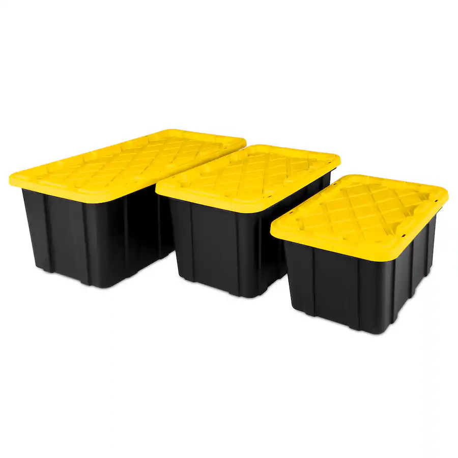 Sterilite 17 Gallon Industrial Stackable Storage Tote Lidded Containers ...