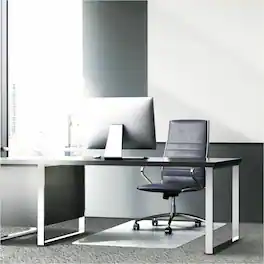 Floortex - Glaciermat Heavy Duty Glass Chair Mat for Hard Floors & Carpets - 36'' x 48'' - Crystal Clear