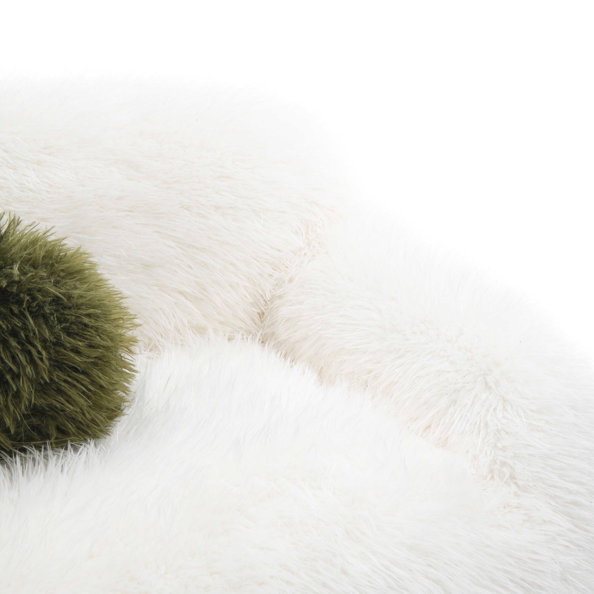 Alt View 7. Vaczon - Faux Fur Loveseat Chair Cozy Shaggy Plush Sofa for Home, Apartment, Lounge Area with Accent Pillows - White.