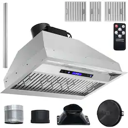 VEVOR - 19 inches - Convertible & Recirculating - Range Hood Insert - Silver