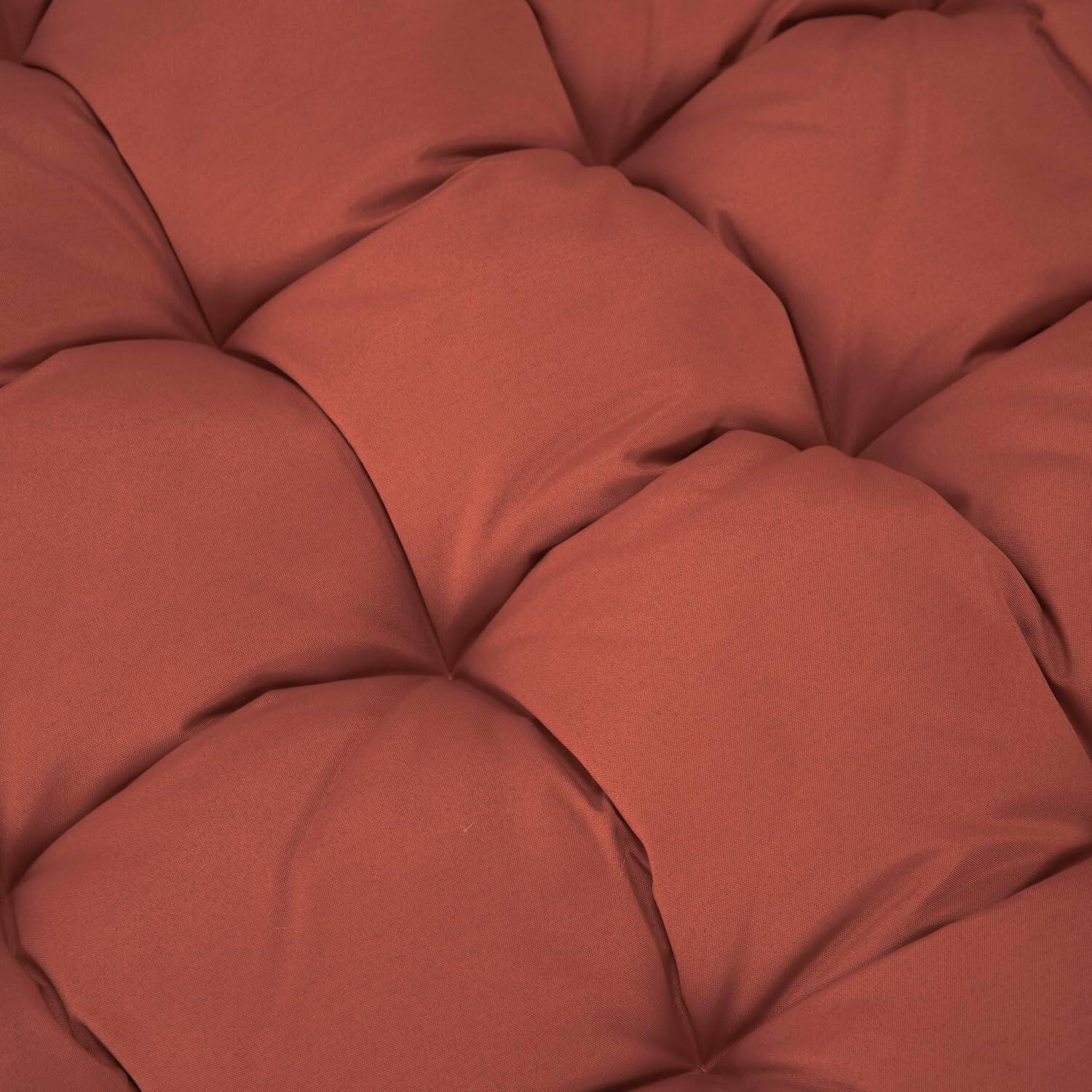 Alt View 2. LeisureMod - LeisureMod 2-Person Egg Chair Cushion with Headrest - Folding Double Swing Chair Replacement Pad, Weather-Resistant - Cherry.