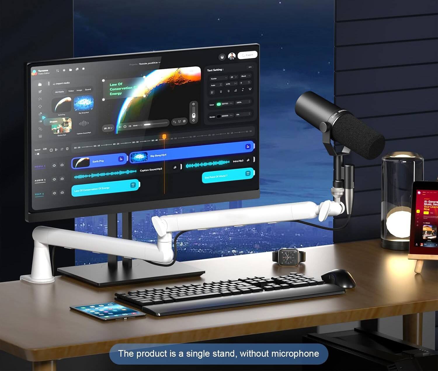 - Tut
- Law of Conservation of Energy
- The product is a single stand, without microphone