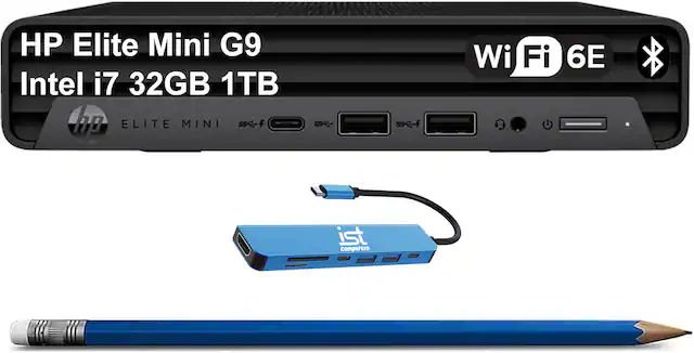 HP Elite Mini G9
Intel i7 32GB 1TB
Wi-Fi 6E
ELITE MINI
ist computers