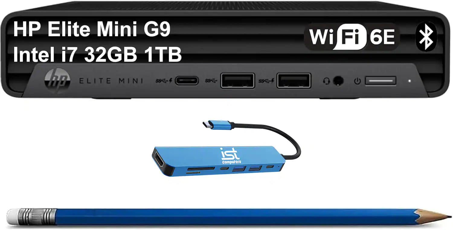 HP - Elite Mini G9 Business Desktop PC - Intel Core i7-12700T - 32GB DDR5 RAM - 1TB SSD - Intel UHD Graphics 730 - Win 11Pro - Black