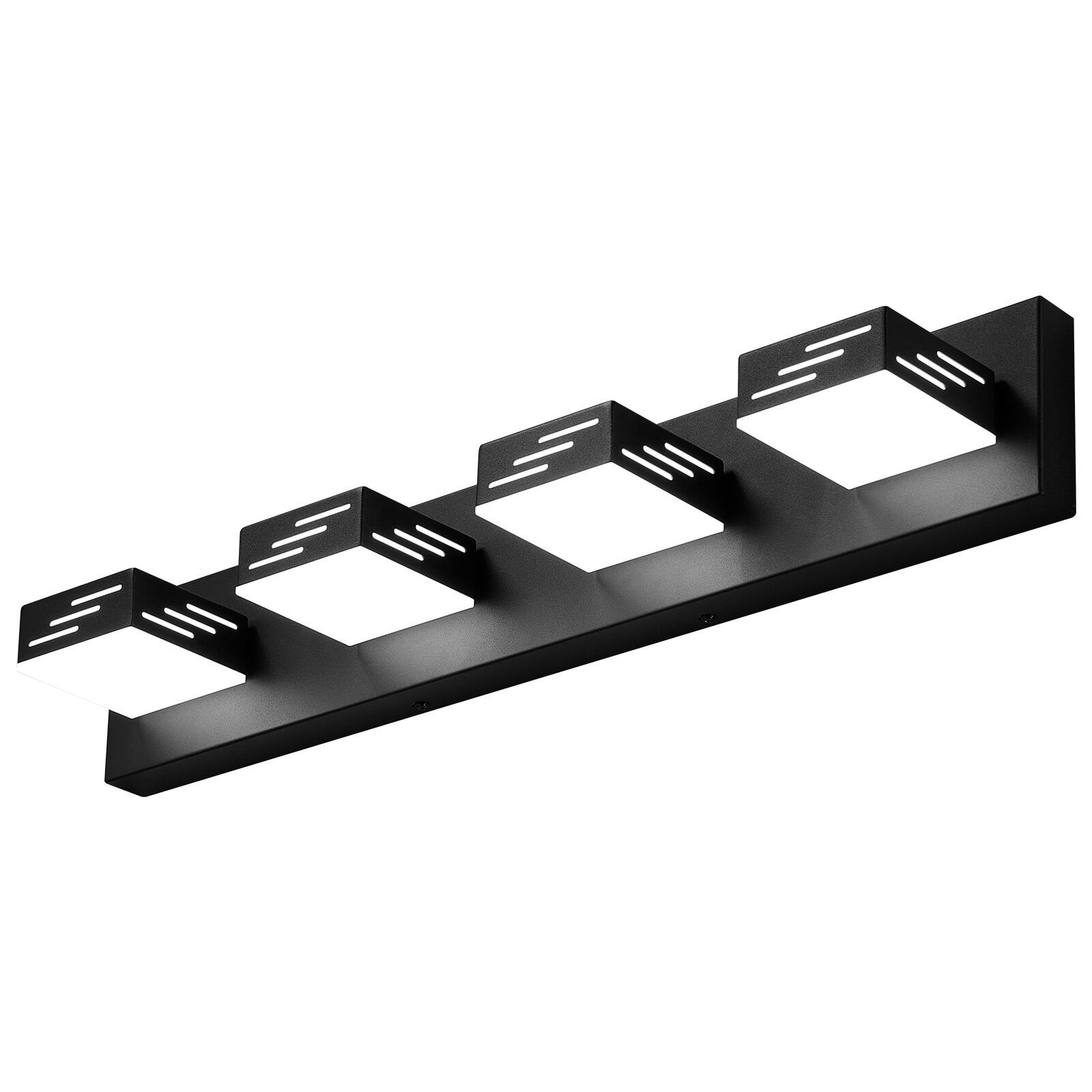 Alt View 5. VEVOR - 4-Light LED Modern Vanity Light Fixtures, 25.59-Inch, Black Finish Bathroom Wall Lighting Fixture Over Mirror - Black.