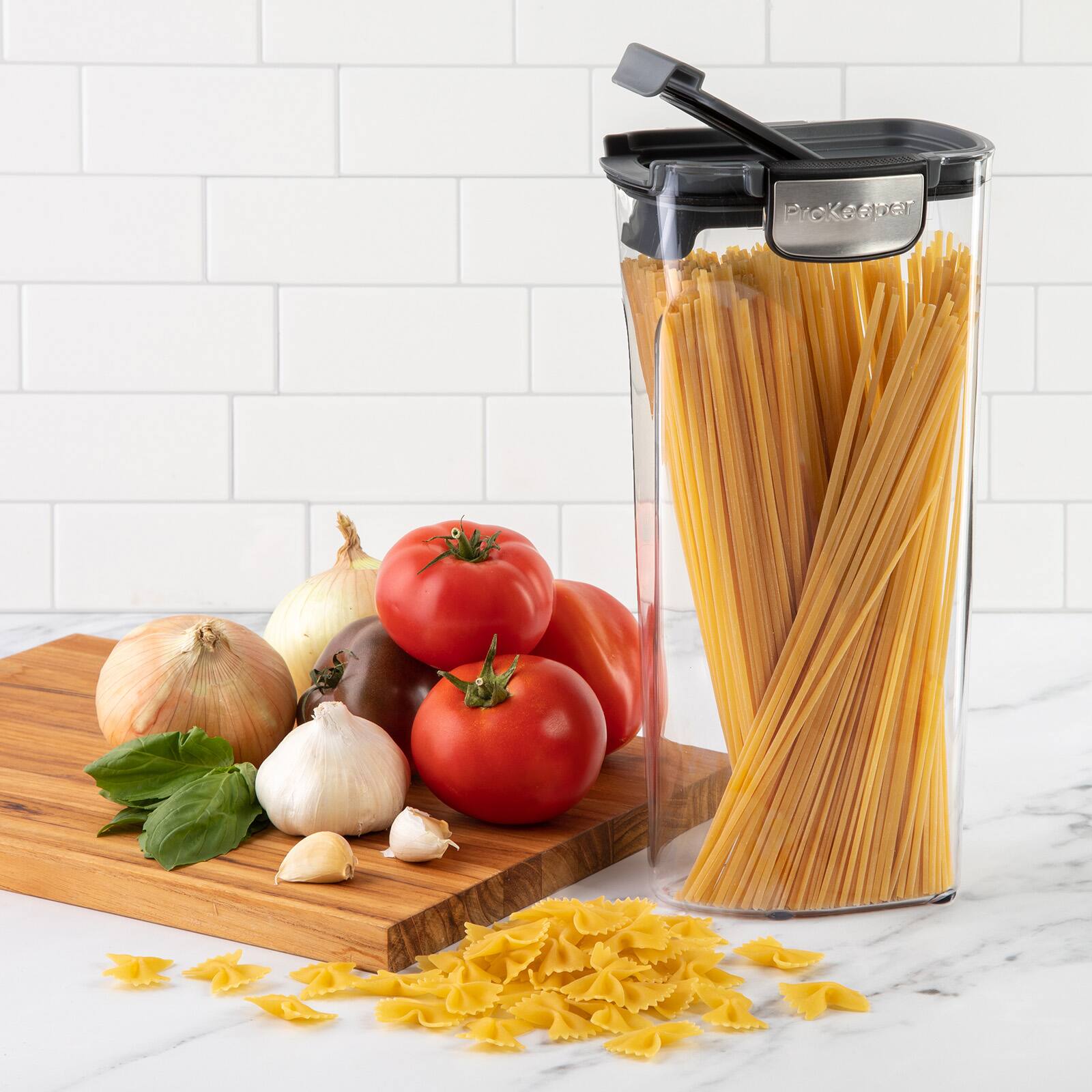 Alt View 2. Progressive International - ProKeeper+ Airtight Pasta Storage Container, Clear Plastic - Clear.
