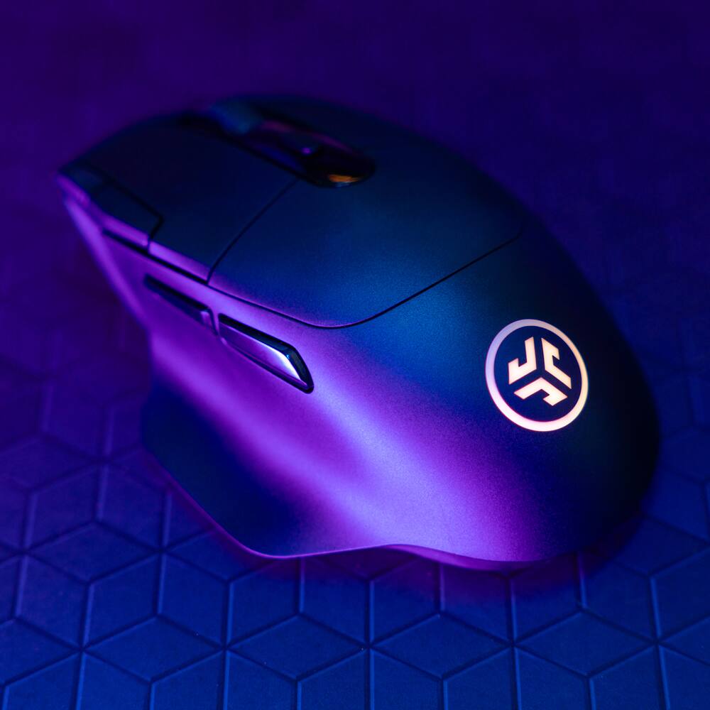Left. JLab - Midnight Wireless Gaming Mouse - Black.