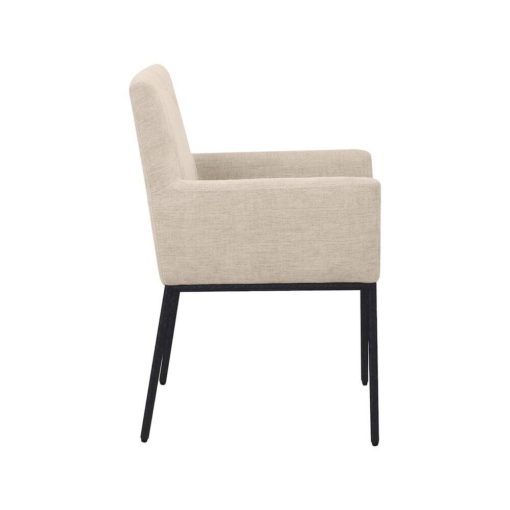 Alt View 3. Meridian Furniture - Reeves Beige Chenille Fabric Dining Chair, Set of 2 - Beige.