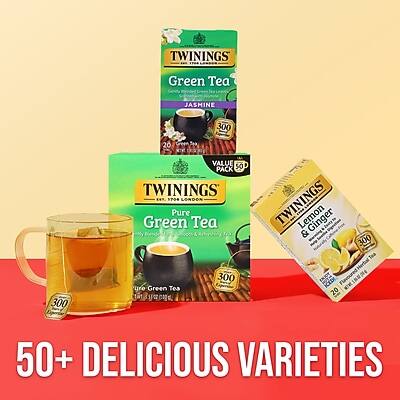 TWININGS Green Tea JASMINE 300 20 VALUE PACK TWININGS ET ST04 LONDON Pure Green Tea TWININGS Ginger & Lemon 300 300 Pure Green Tea 300 50+ DELICIOUS VARIETIES